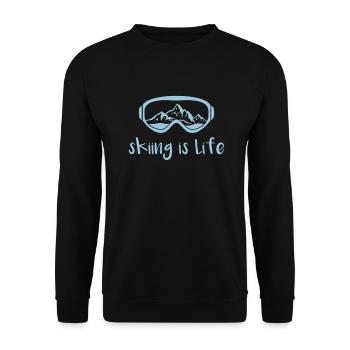 skiing is life shirt - Unisex Pullover - Schwarz - Vorne - Alina (178cm) & Michal (187cm)