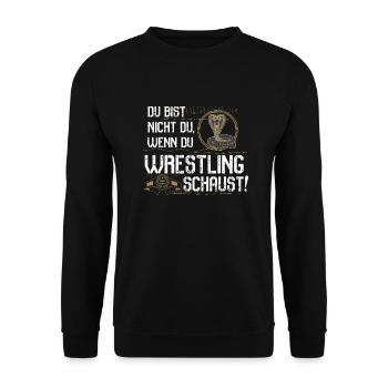 Wrestling schauen - Unisex Pullover - Schwarz - Vorne - Alina (178cm) & Michal (187cm)
