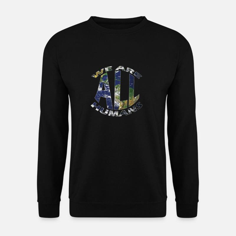 we are all humans weltkugel - Unisex Pullover - Schwarz