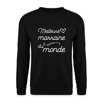 "Meilleure marraine" t-shirt humour marraine - Sweat-shirt Unisexe - noir - Devant - Alina (178cm) & Michal (187cm)