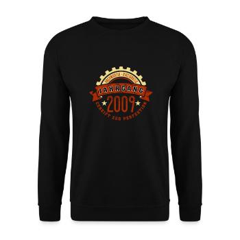 Geboren im Jahr 2009 a - Unisex Pullover - Schwarz - Vorne - Alina (178cm) & Michal (187cm)