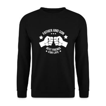 Father and son best friend - mutter - Unisex Pullover - Schwarz - Vorne - Alina (178cm) & Michal (187cm)