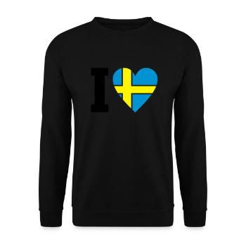 schweden_ilove_50 - Unisex Pullover - Schwarz - Vorne - Alina (178cm) & Michal (187cm)