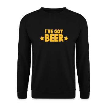 I've got beer! with stars - Unisex Sweatshirt - black - Front - Alina (178cm) & Michal (187cm)