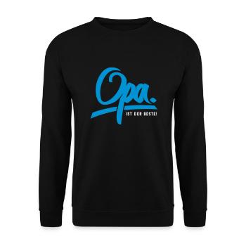 Opa ist der Beste - Unisex Pullover - Schwarz - Vorne - Alina (178cm) & Michal (187cm)