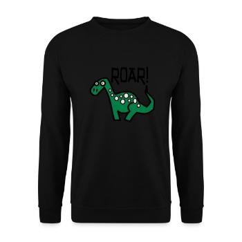Dinosaur Roar - Unisex Sweatshirt - black - Front - Alina (178cm) & Michal (187cm)