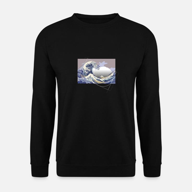 Hokusai Meets Fibonacci - Unisex Pullover - Schwarz