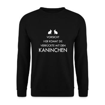 Kaninchen - Unisex Pullover - Schwarz - Vorne - Alina (178cm) & Michal (187cm)