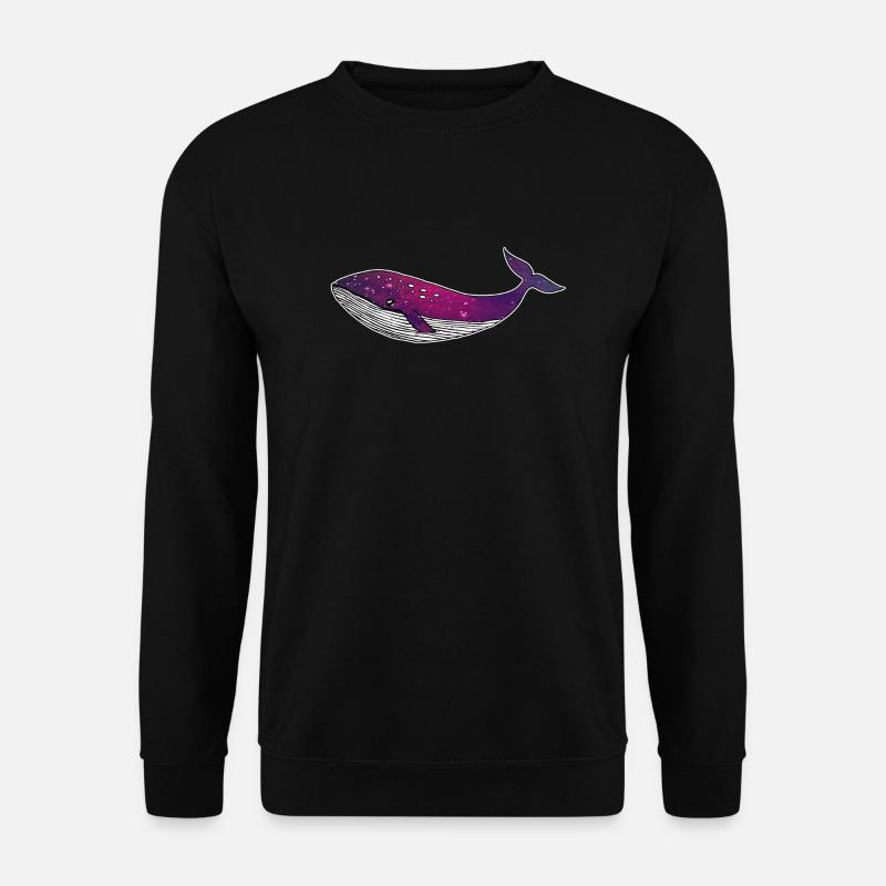 Whale universe starry galaxy - Unisex Sweatshirt - black