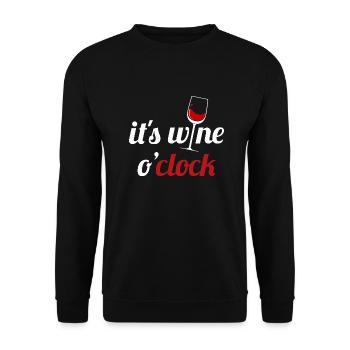 It's wine o'clock - wine, Beaujolais Nouveau Day - Unisex Sweatshirt - black - Front - Alina (178cm) & Michal (187cm)
