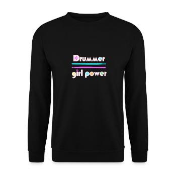 Drummer girlpower pink - Unisex Sweatshirt - black - Front - Alina (178cm) & Michal (187cm)