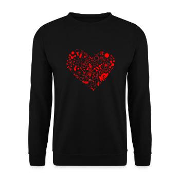 Science heart - Sweat-shirt Unisexe - noir - Devant - Alina (178cm) & Michal (187cm)