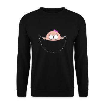 pregnant pregnancy baby bag pouch belly looking - Unisex Sweatshirt - black - Front - Alina (178cm) & Michal (187cm)