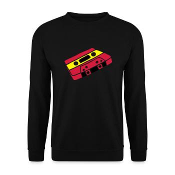 Musikkassette Tonband Music cassette tape retro - Unisex Sweatshirt - black - Front - Alina (178cm) & Michal (187cm)