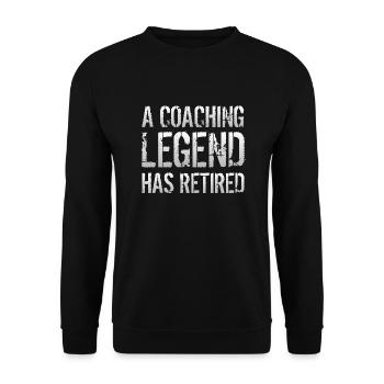 Pensionierter Coach Ruhestand Geschenkidee für Männer Frauen - Unisex Pullover - Schwarz - Vorne - Alina (178cm) & Michal (187cm)