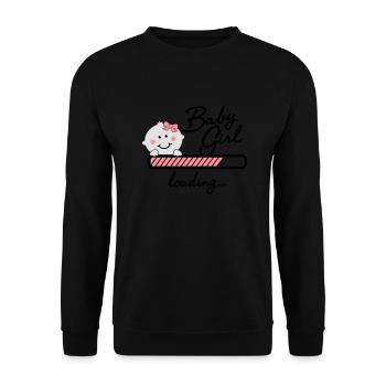Baby Girl loading... - Unisex Pullover - Schwarz - Vorne - Alina (178cm) & Michal (187cm)