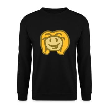 Blonde heureux smiley de visage jeune fille souria - Sweat-shirt Unisexe - noir - Devant - Alina (178cm) & Michal (187cm)