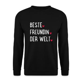 Beste Freundin der Welt - Unisex Pullover - Schwarz - Vorne - Alina (178cm) & Michal (187cm)