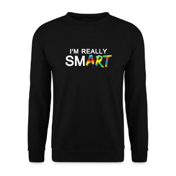 Really SmART 02 - Unisex Sweatshirt - black - Front - Alina (178cm) & Michal (187cm)