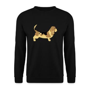 Basset Hound - Unisex Sweatshirt - black - Front - Alina (178cm) & Michal (187cm)