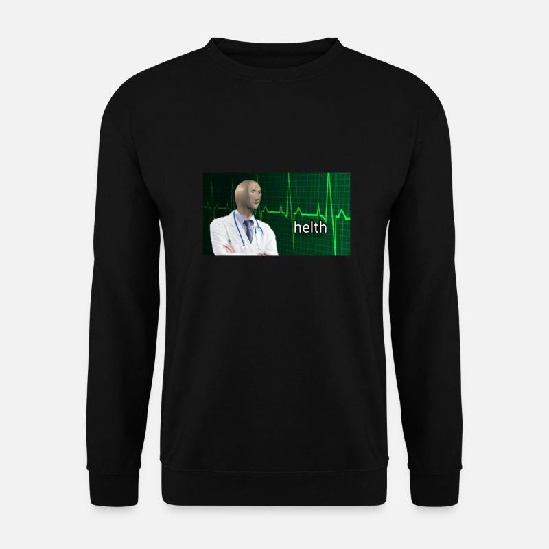 Stonks Helth Dank Meme - Unisex Pullover - Schwarz