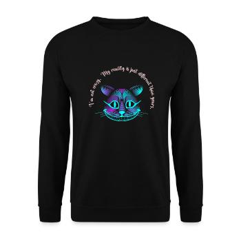Chat souriant - Sweat-shirt Unisexe - noir - Devant - Alina (178cm) & Michal (187cm)