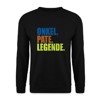 onkel pate legende - Unisex Pullover - Schwarz - Vorne - Alina (178cm) & Michal (187cm)