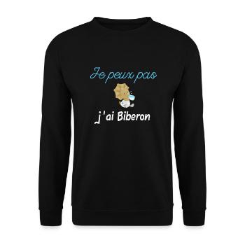 Je peux pas j'ai Biberon - Sweat-shirt Unisexe - noir - Devant - Alina (178cm) & Michal (187cm)