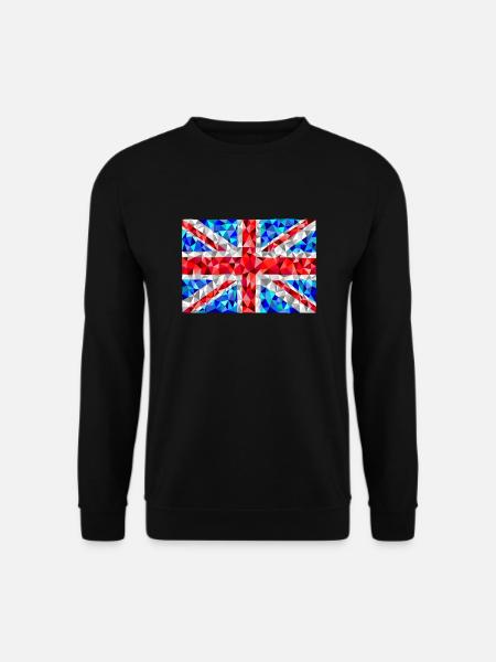 Union Jack in low poly diamond style - Unisex Sweatshirt - black