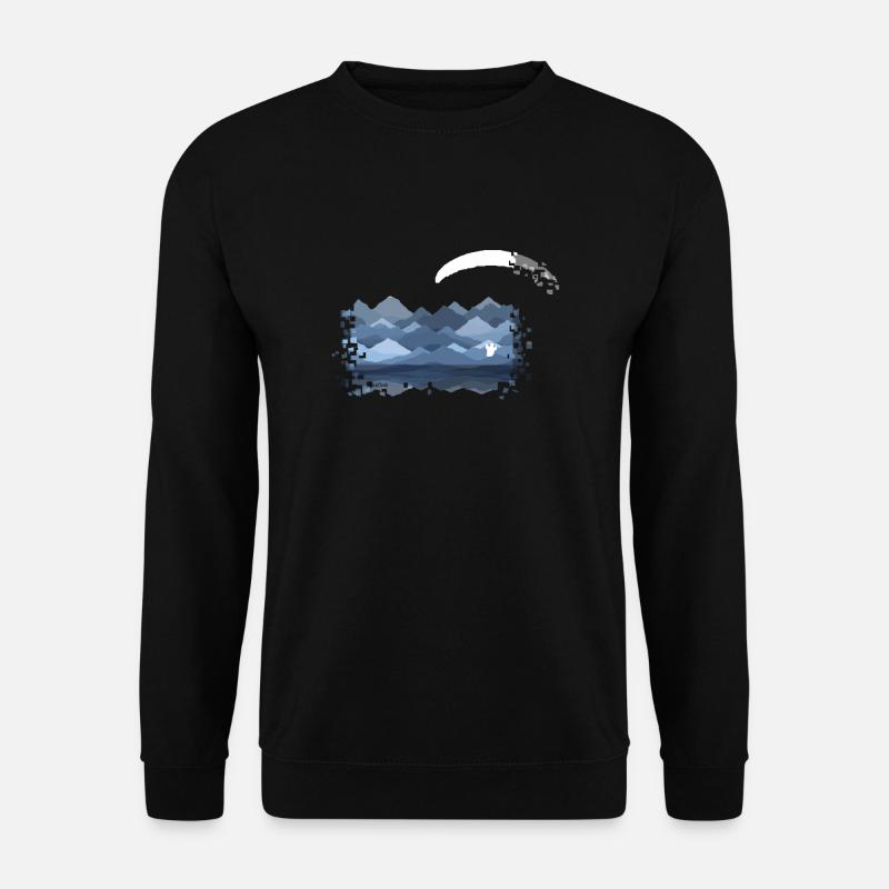 Gleitschirm Paragliding Berge Vintage - Unisex Pullover - Schwarz