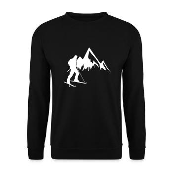 Mountain Ski Ski Tour Touring Skiing Gift - Unisex Sweatshirt - black - Front - Alina (178cm) & Michal (187cm)