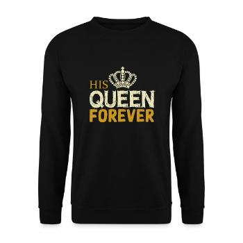 His Queen forever - Unisex Pullover - Schwarz - Vorne - Alina (178cm) & Michal (187cm)