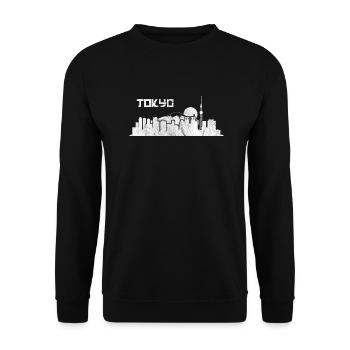 TOKYO SKYLINE BLACK AND WHITE by The Manzanita - Sweat-shirt Unisexe - noir - Devant - Alina (178cm) & Michal (187cm)