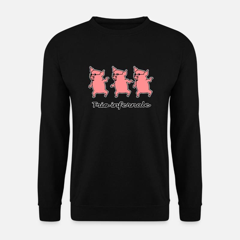 Trio infernale, trois cochons - Sweat-shirt Unisexe - noir