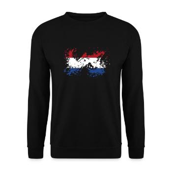 Netherlands Holland Dutch Flag Blobs - Unisex Sweatshirt - black - Front - Alina (178cm) & Michal (187cm)