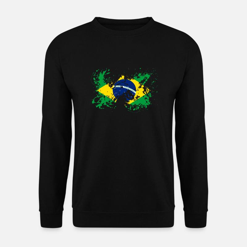 Brasilien Fahne brasilianische Flagge Farbklecks - Unisex Pullover - Schwarz