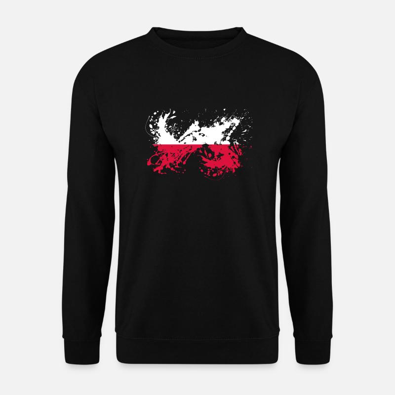 Pologne Drapeau polonais Drapeau Taches de couleur - Sweat-shirt Unisexe - noir