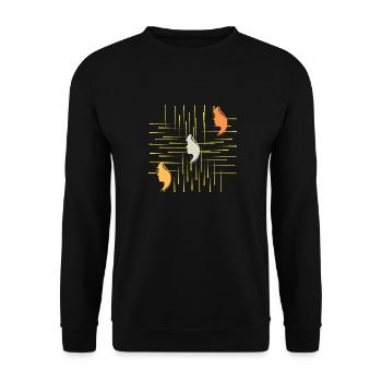Geschenkidee, Kunst, Freunde, Familie, Grafik, Spaß - Unisex Pullover - Schwarz - Vorne - Alina (178cm) & Michal (187cm)