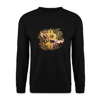 Giving Bitcoin - Unisex Sweatshirt - black - Front - Alina (178cm) & Michal (187cm)
