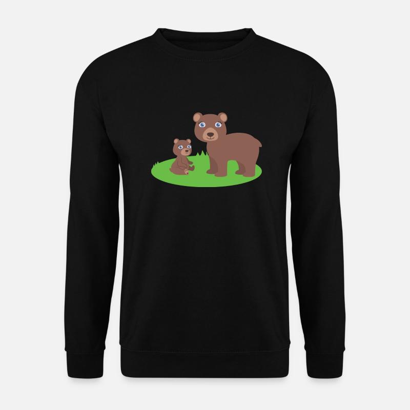 Mutter Bär mit Kind bär - Unisex Pullover - Schwarz
