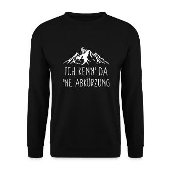 Mountainbike Ich Kenn Da Ne Abkürzung Radfahrer - Unisex Pullover - Schwarz - Vorne - Alina (178cm) & Michal (187cm)