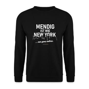Mendig - Unisex Pullover - Schwarz - Vorne - Alina (178cm) & Michal (187cm)