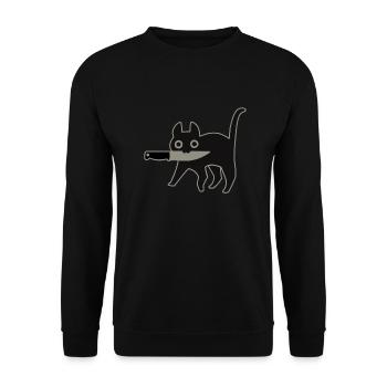 GattoColtello_Black - Unisex Sweatshirt - black - Front - Alina (178cm) & Michal (187cm)
