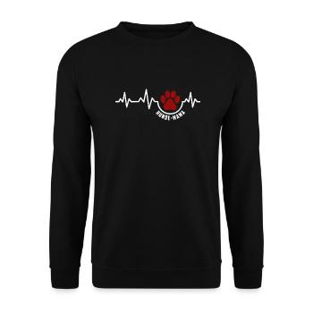 Heartbeat - Hundemama Für Hundefreunde - Unisex Pullover - Schwarz - Vorne - Alina (178cm) & Michal (187cm)