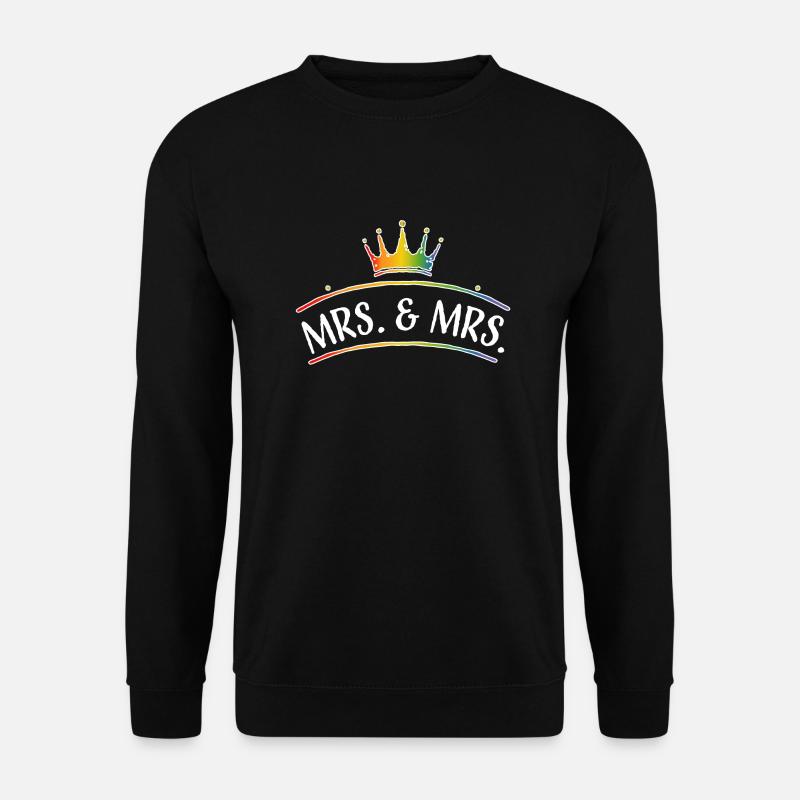 Rainbow MRS et MRS mariage lesbien blanc - Sweat-shirt Unisexe - noir