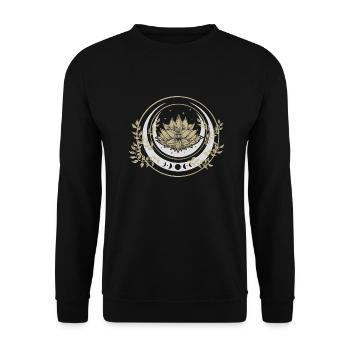 Moon Lotus Flower - Unisex Sweatshirt - black - Front - Alina (178cm) & Michal (187cm)