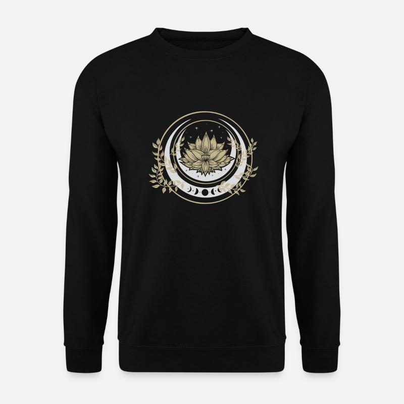 Mond Lotus Blume - Unisex Pullover - Schwarz