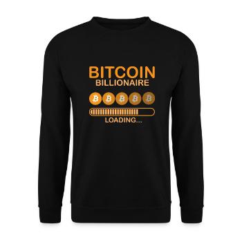 Bitcoin Billionaire Loading, Crypto - Unisex Sweatshirt - black - Front - Alina (178cm) & Michal (187cm)