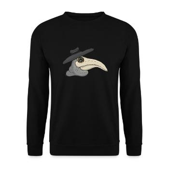 Pest Arzt - Unisex Pullover - Schwarz - Vorne - Alina (178cm) & Michal (187cm)
