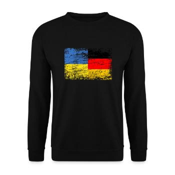 Ukraine Allemagne Drapeau Ukrainien Allemand - Sweat-shirt Unisexe - noir - Devant - Alina (178cm) & Michal (187cm)